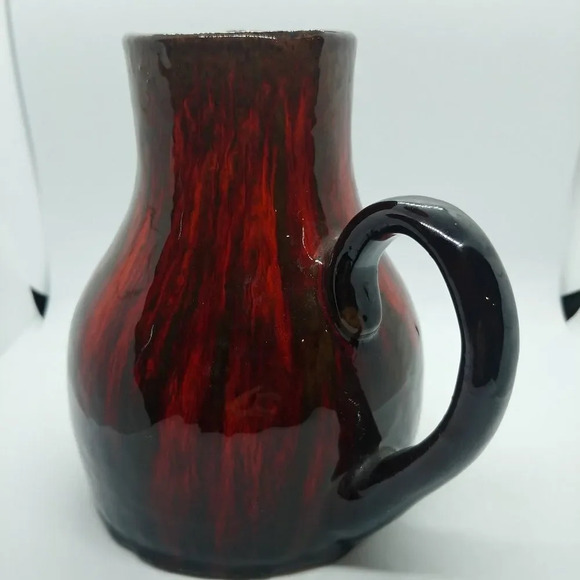 Red/Orange/Black Drip Glaze  Water/Juice Pitcher - Picture 5 of 8